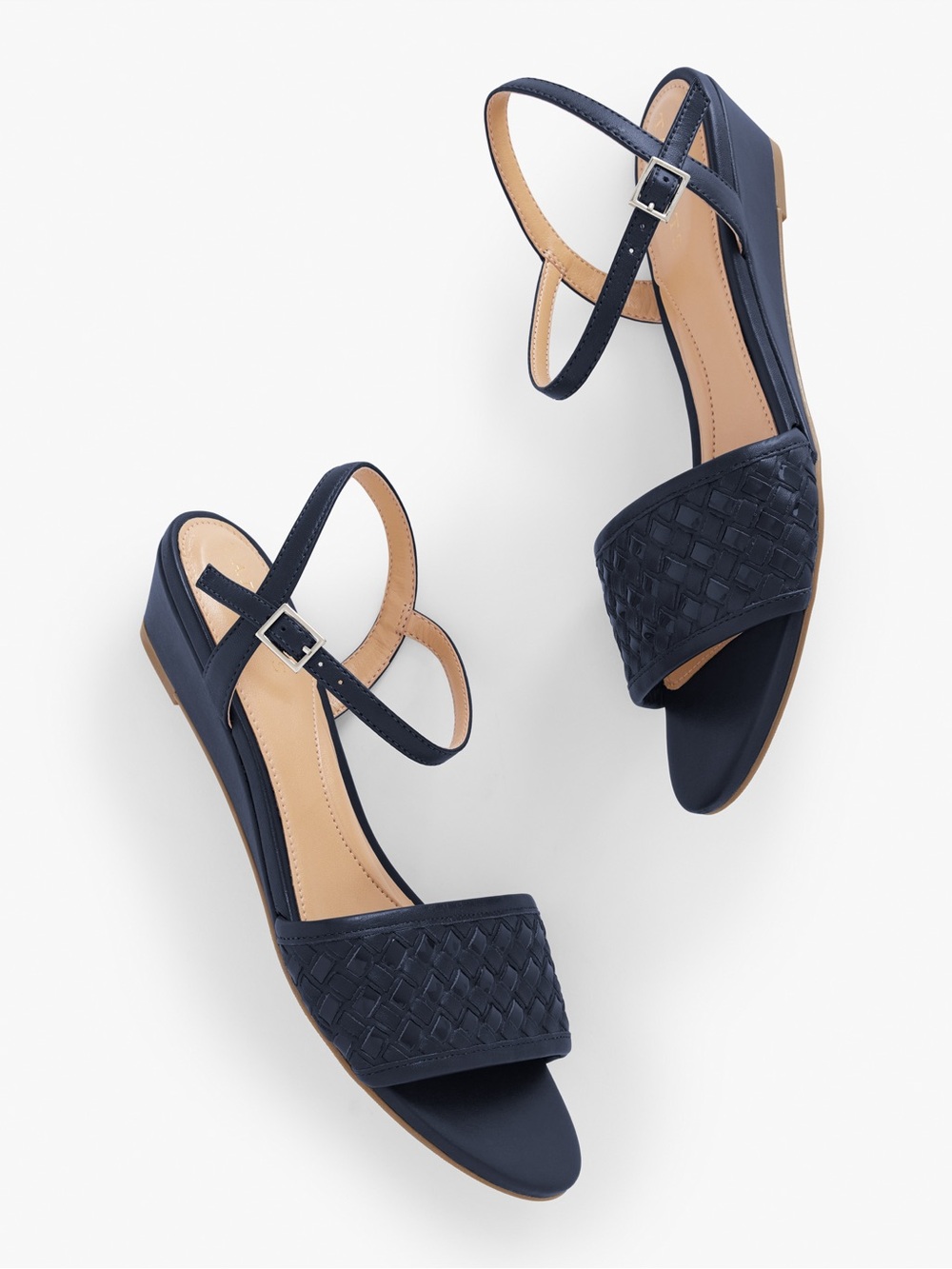 Talbots Capri Woven Leather Wedge Sandals | 6.5